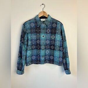 Vintage 100% Cotton Patchwork Shirt Jacket